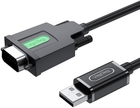 VegGieg USB 2.0 to RS232 DB9 PL2303 Chip Dönüştürücü Adaptör Kablo 1.5 Metre
