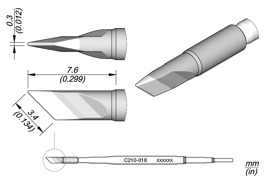 JBC C210-018 • Havya Ucu Ø 3.4 mm x 0.3 mm