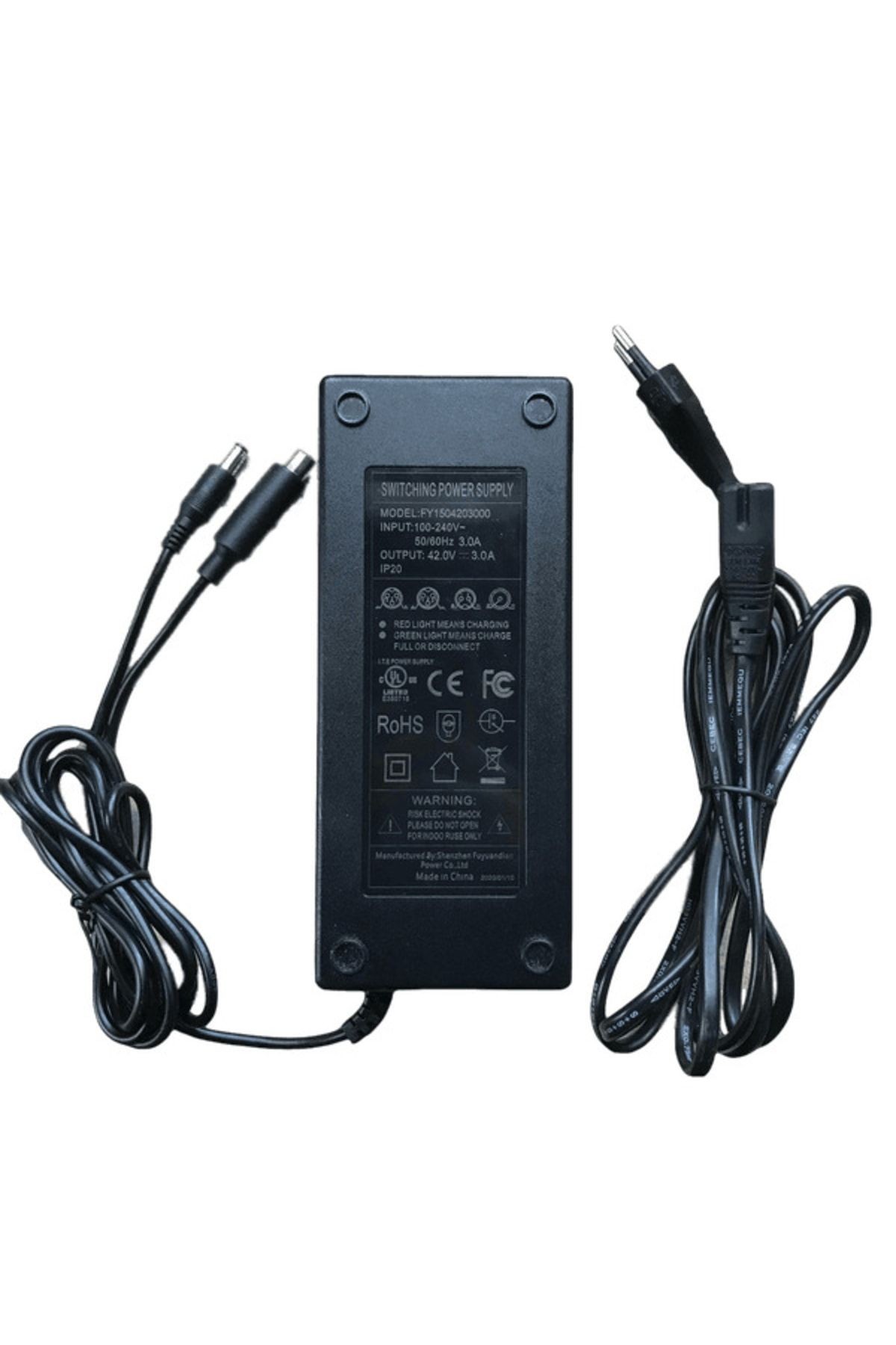 Scooter Şarj Adaptörü 42v 3A - 42 Volt 3 Amper Çift Çıkışlı Hızlı Şarj Özellikli Adaptör - XIAOMİ Tüm Modeller ve 5.5/2.5 JAK Universal
