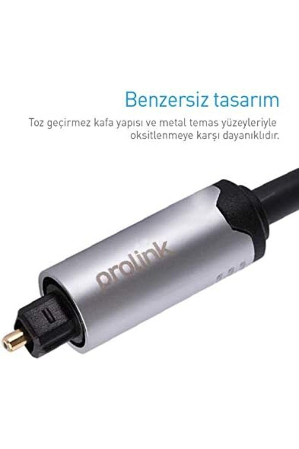 PROLİNK HMC111-0060 60 Cm Optik Kablo Toslink Plug Metal Premıum Chrome Audıo Optik Fiber Ses Kablosu