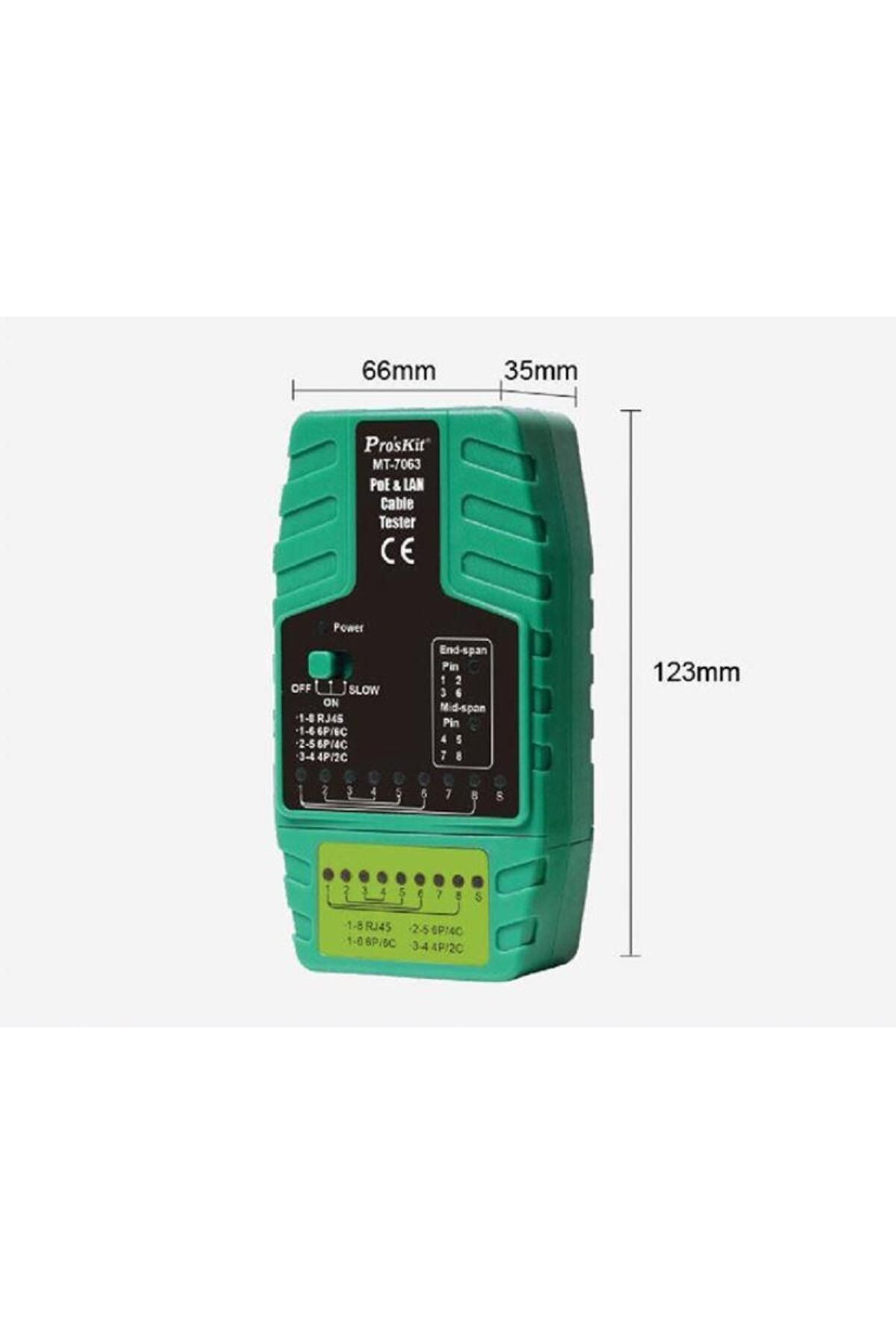 Proskit MT-7063 Poe ve Lan Kablo Test Cihazı
