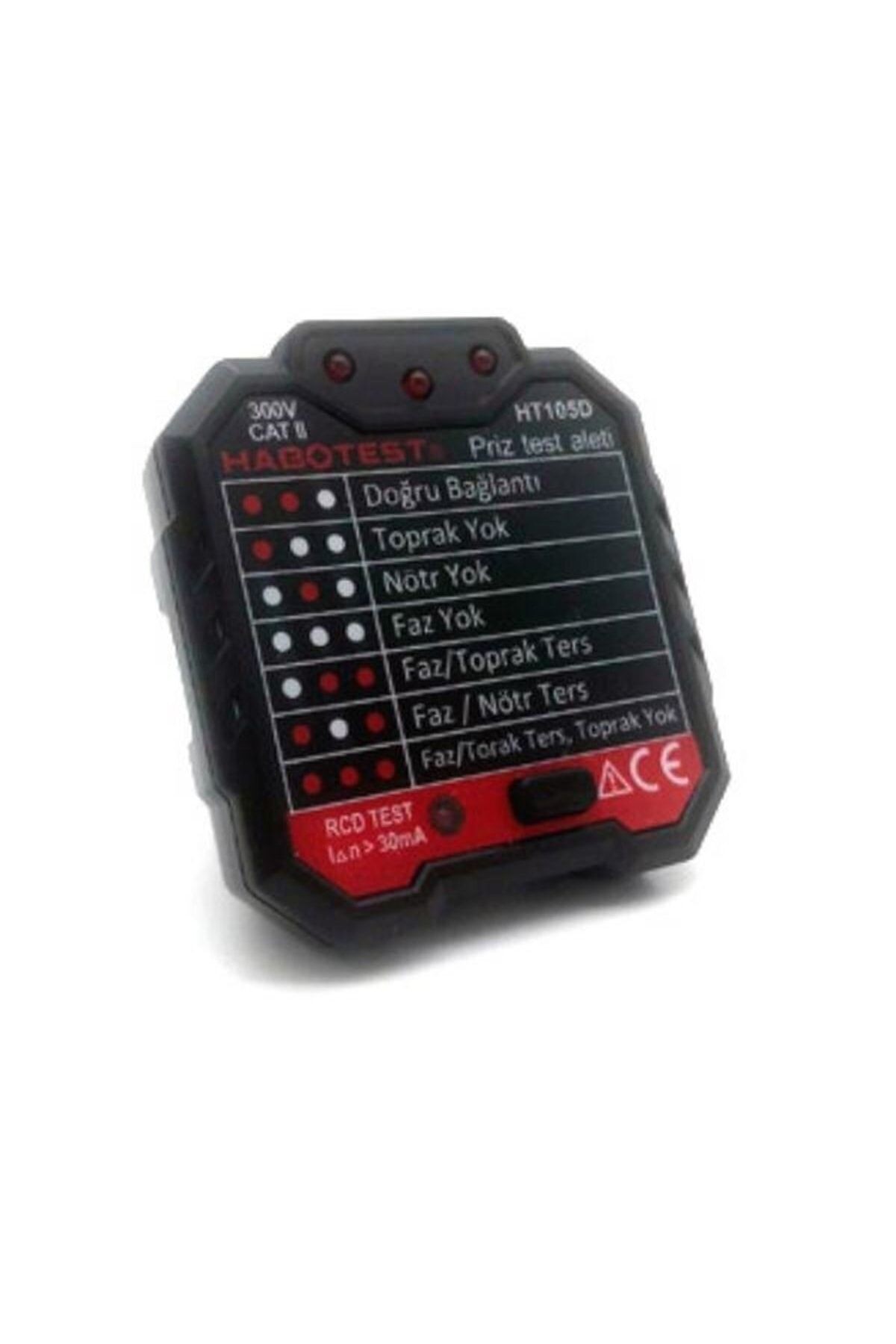 Habotest Ht105d Gelişmiş Rcd Elektrik Soket Test Cihazı Devre Hat Priz Test Aleti