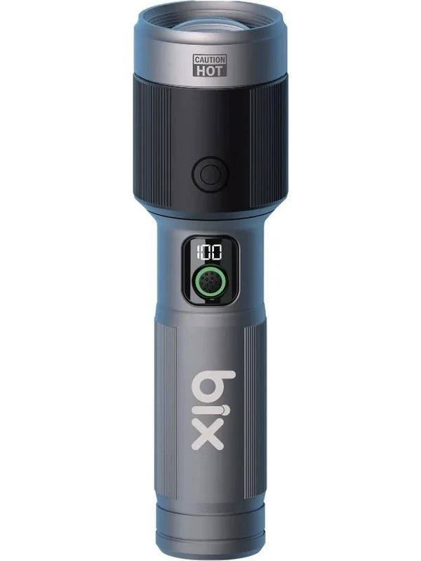 Flashlight BX5101FL 60W LED, Max. 2300 Lümen Parlaklık ve 850 Metreye Kadar Uzun Menzilli, Şarj Edilebilir, LED Güç Göstergeli ve Çok Modlu Kompakt El Feneri