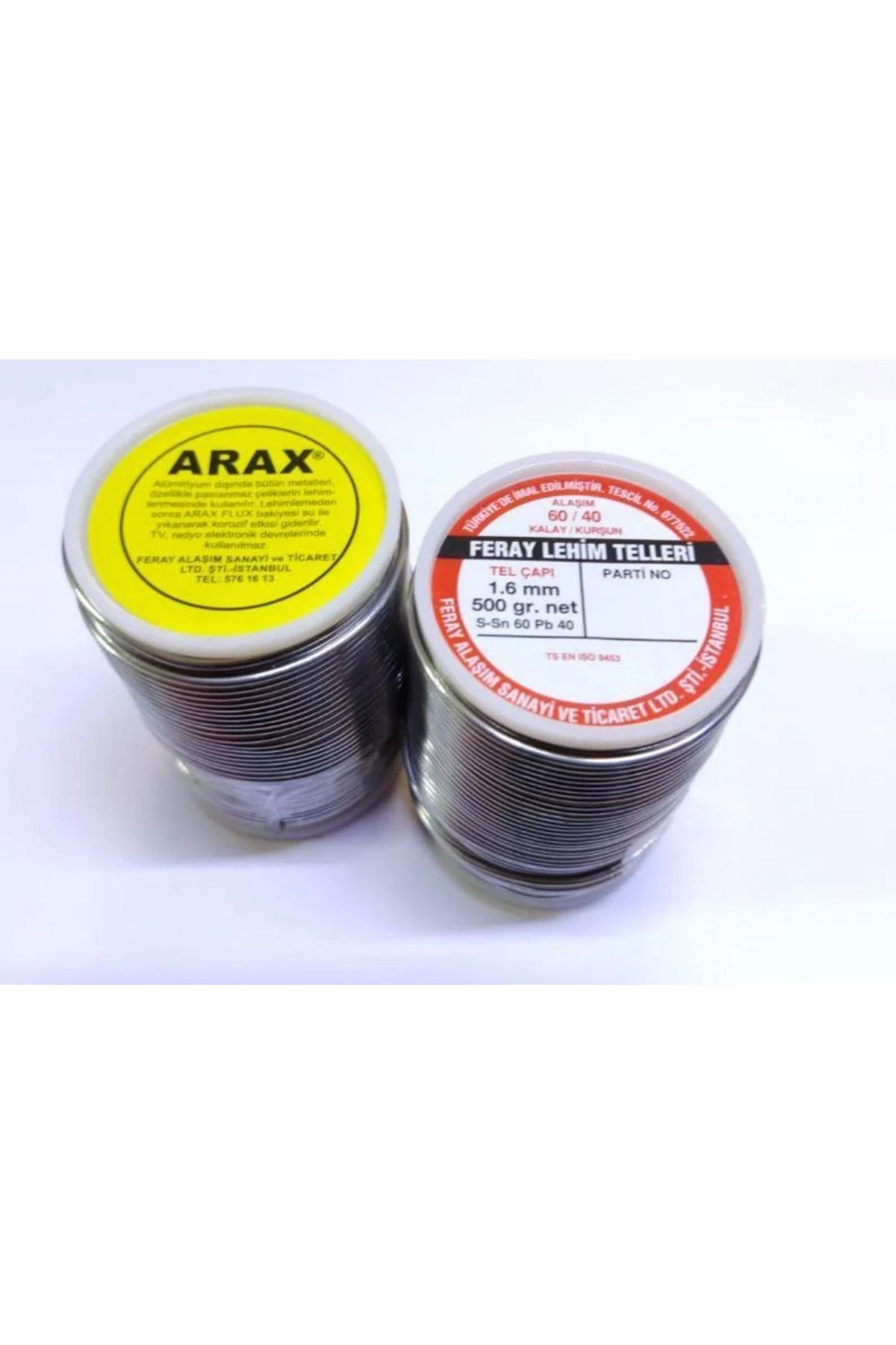 ARax lı Lehim Teli 1.6 mm / 500 gram Feray Lehim Teli 60 Kalay 40 Kurşun 60/40 ARAX