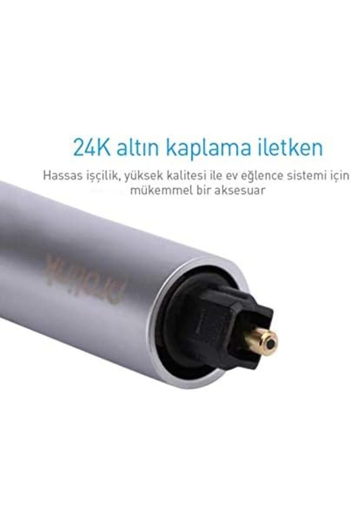 PROLİNK HMC111-0060 60 Cm Optik Kablo Toslink Plug Metal Premıum Chrome Audıo Optik Fiber Ses Kablosu