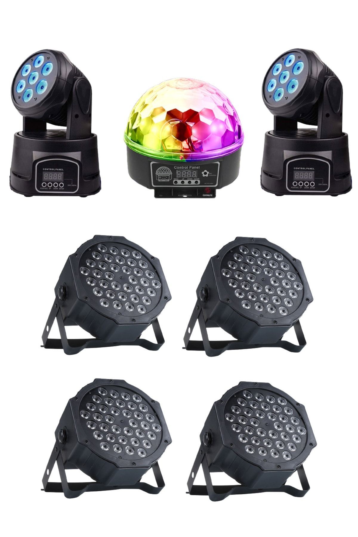 Free Paket-3 Sahne Işık Sistemi Seti ( Top Küre Led Par Moving Head Robot)