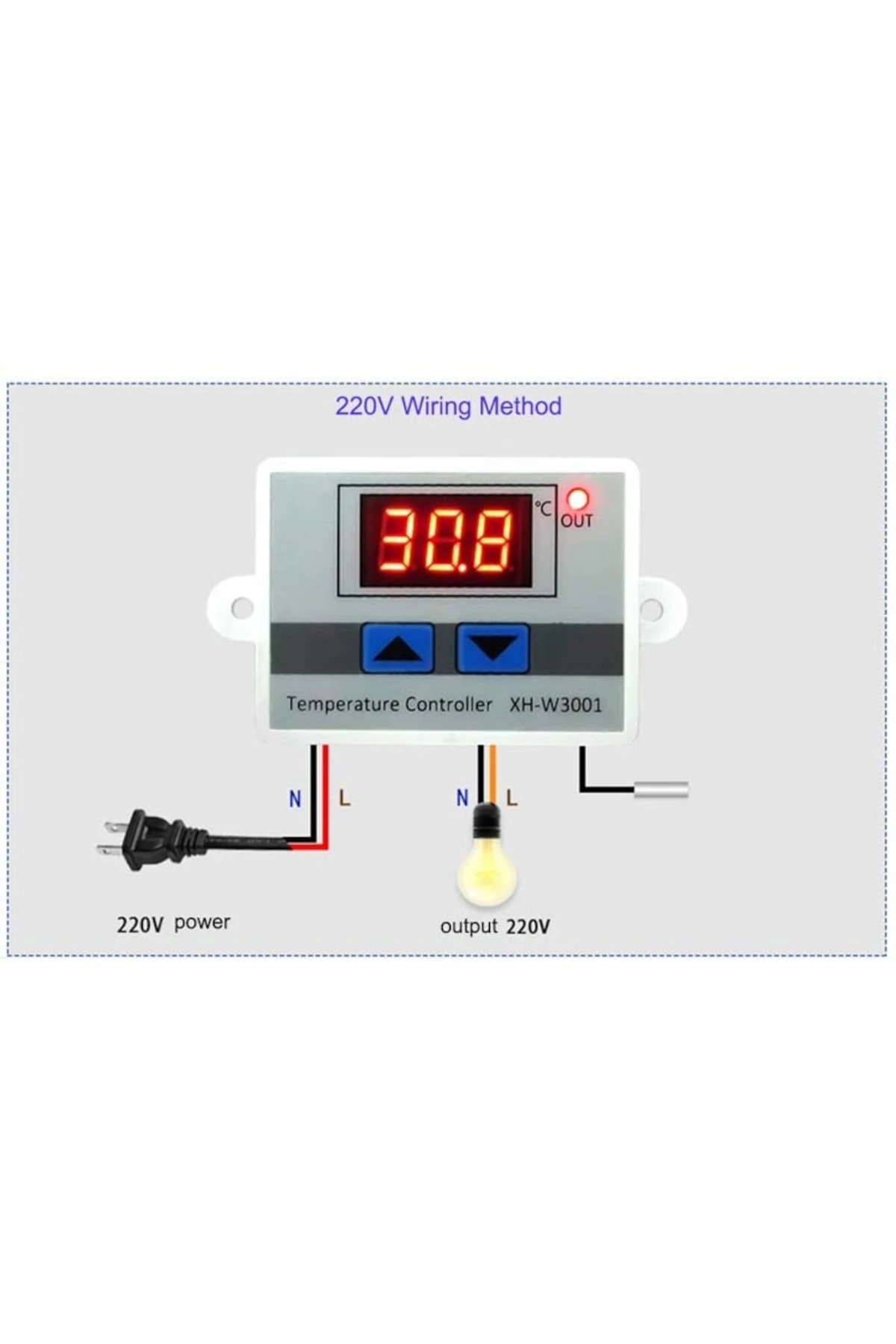 Hw-735 / Xh-w3001 / Hw-w3001 Dijital Termostat - 220vac - 1500w