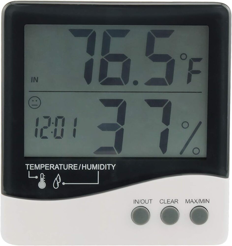 Büyük Ekran Dijital Termometre - Nem Ölçer - Saat / Thermometer / Hygrometer