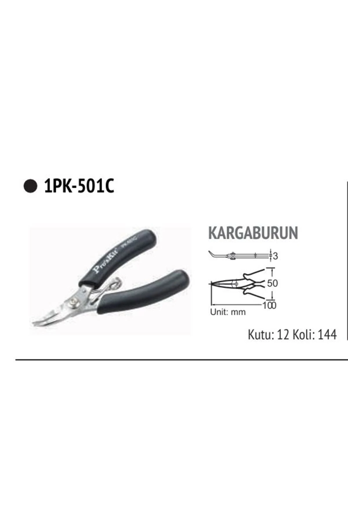 Proskit 1PK-501C Mikro Eğik Ağız - Elektronikçi Mini Kargaburun