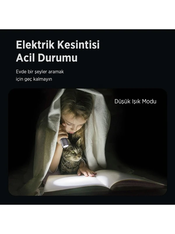 Flashlight BX2186FL 3W LED, Max. 910 Lümen Parlaklık ve 300 Metreye Kadar Menzilli Şarj Edilebilir Çok Modlu Kompakt El Feneri