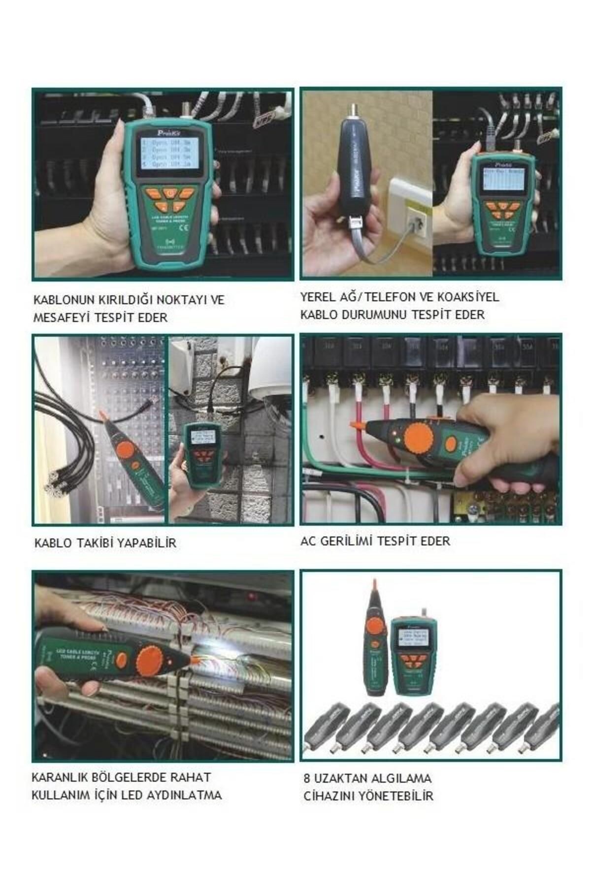 Proskit MT-7071 Kablo Bulucu - Kablo Mesafe Toner ve Prob Kit Seti
