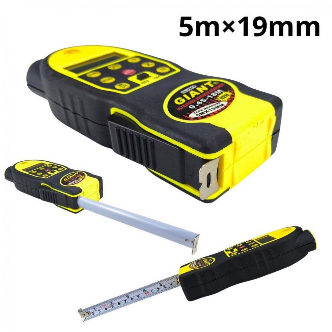 Ultrasonik Mesafe Ölçer Lazer Metre 0,45_18 m 5m×19mm Ölçüm Bandı GIANT ( TOWER ) | CR-UM18