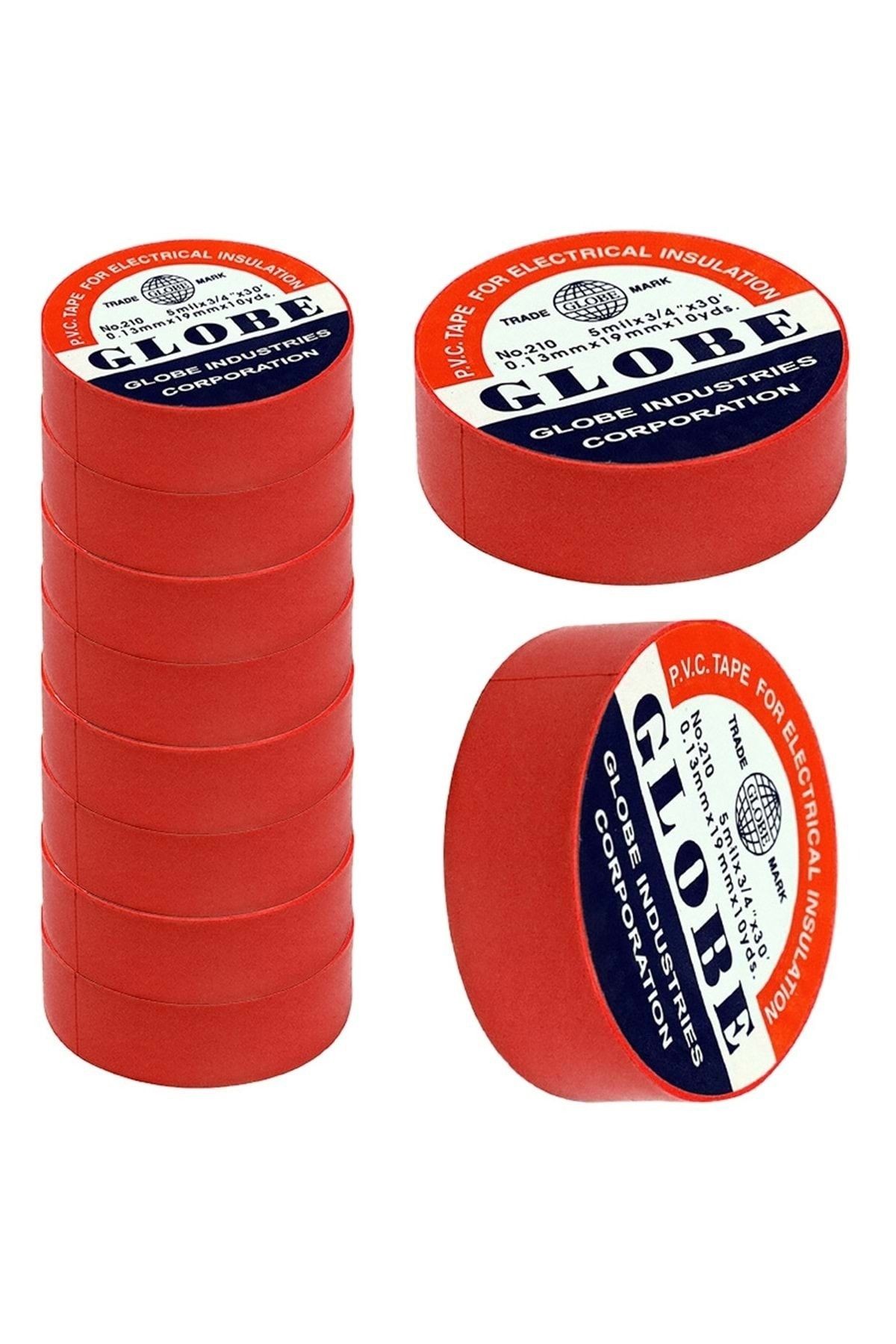 Globe 10'lu Kırmızı İzole Bant 0.13mm X 19 Mm