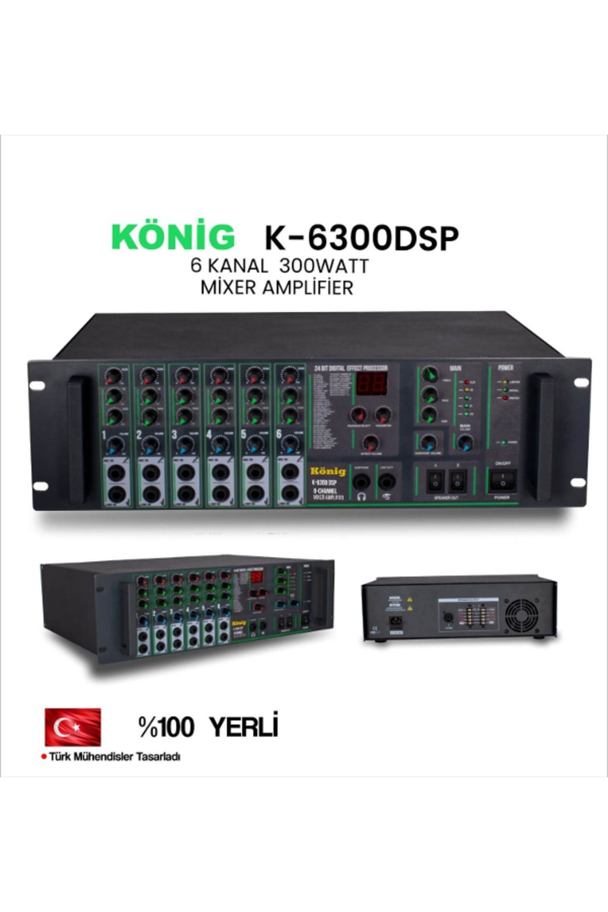 K-6300 DSP 6 Kanal 300 Watt Mixer Amplifier