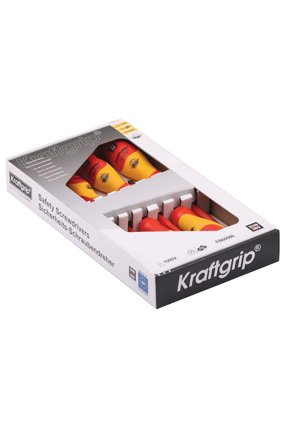 Kraftgrip 43904 Profesyonel Tornavida Seti 7 li İzoleli Düz Yıldız
