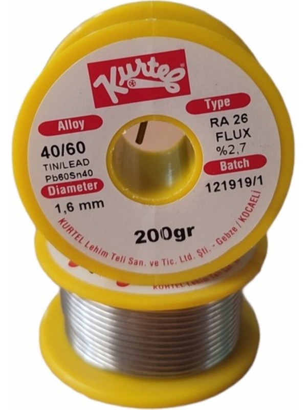 Kurtel L200-1.6 - 200 Gram 1.6 mm 40-60 Lehim Teli Flux %2.7