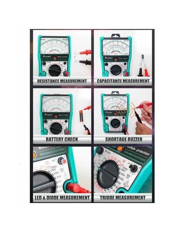 MT-2208 Korumalı Analog Multimetre Ölçü Aleti