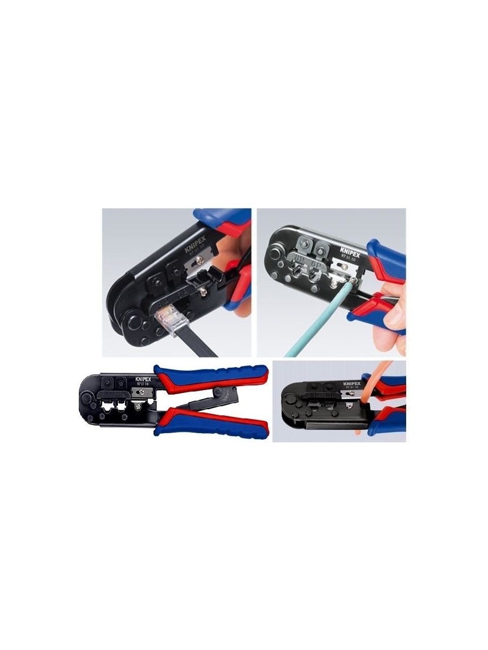 Knipex 97 51 10 Network Sıkma Pensesi - RJ45 / RJ11 / RJ12 6P/8P