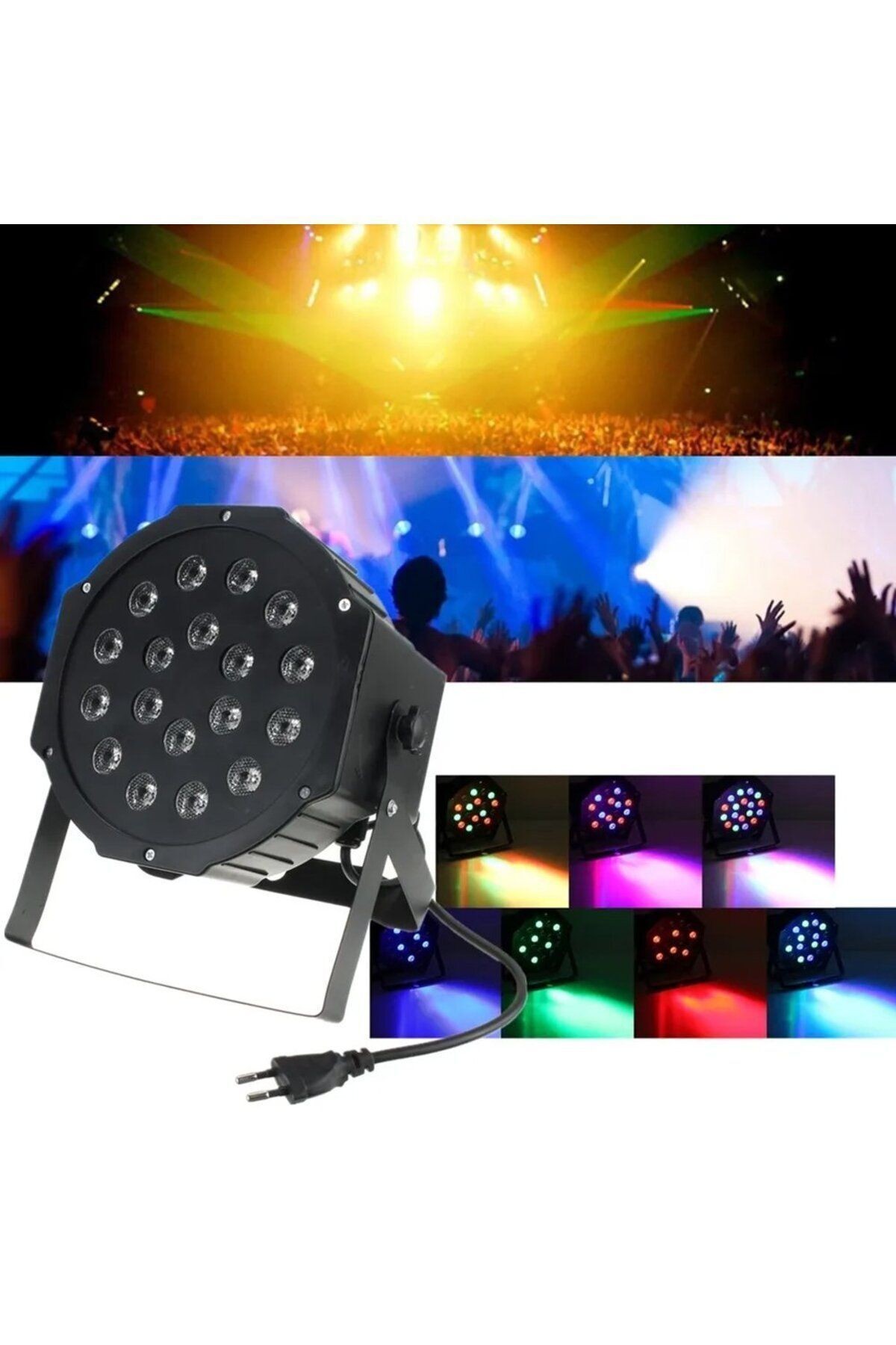 Sese Duyarlı Rgb Led 1 Watt 18x3 Led Par Sahne Işığı-parti, Disko,restoran, Bahçe, Park Plaza Vb.