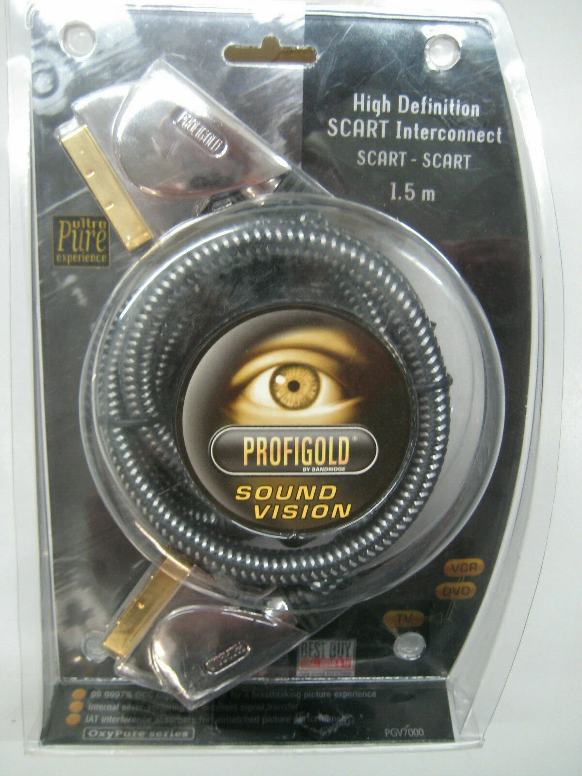 Profigold Oxypure PGV7000 Metal 24K Gold Uçlu Premium Scart Scart Kablo 1.5 Metre