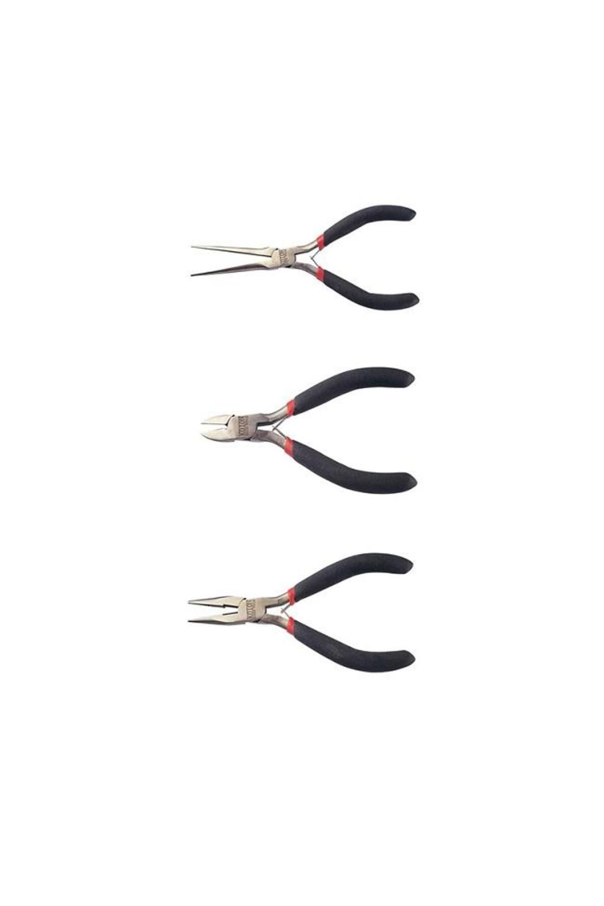 Py-017 Mini Yankeski Düz Ve Ince Uçlu Kargaburun 3 Lü Set