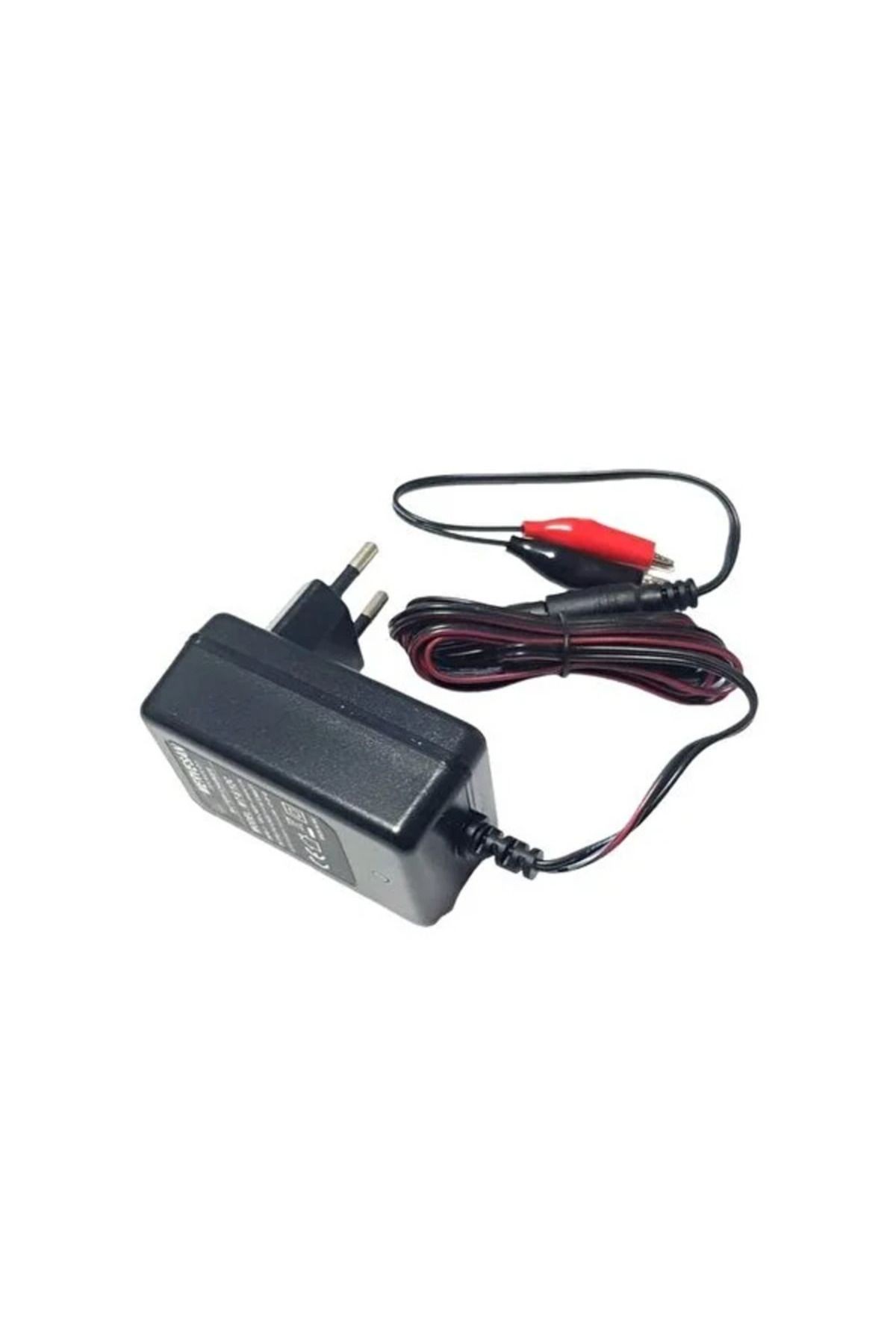 MT-6/12C 6v-12v 1a Akü Şarj Cihazı 6 Volt ve 12 Volt 1 Amper Kademeli Şarj Adaptörü Jaklı+Krokodilli