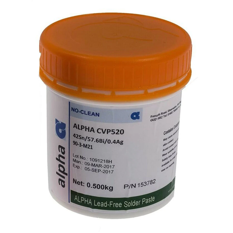 Alpha CVP520 ( Krem Lehim ) - ( Sıvı Lehim ) 138° 500gr - No-Clean 42sn/57.6Bi/0.4Ag