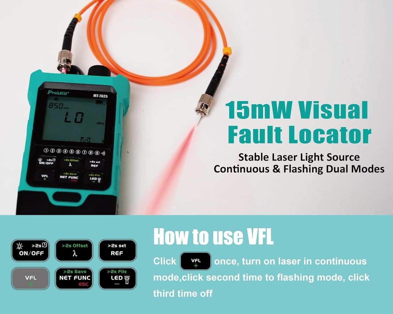 MT-7625 Optik Güç Ölçer ve Lan Kablo Test Cihazı