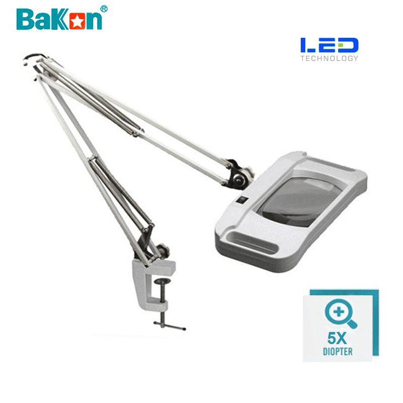 Bakon BK500D-5X Led Akrobat Büyüteç 2x15w 170x113 Mm 5 Diopter Mercek ( Loop )