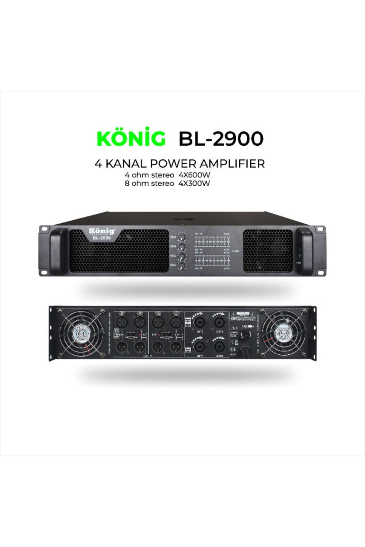 B–2900 2400 Watt 4 Kanal Power Anfi