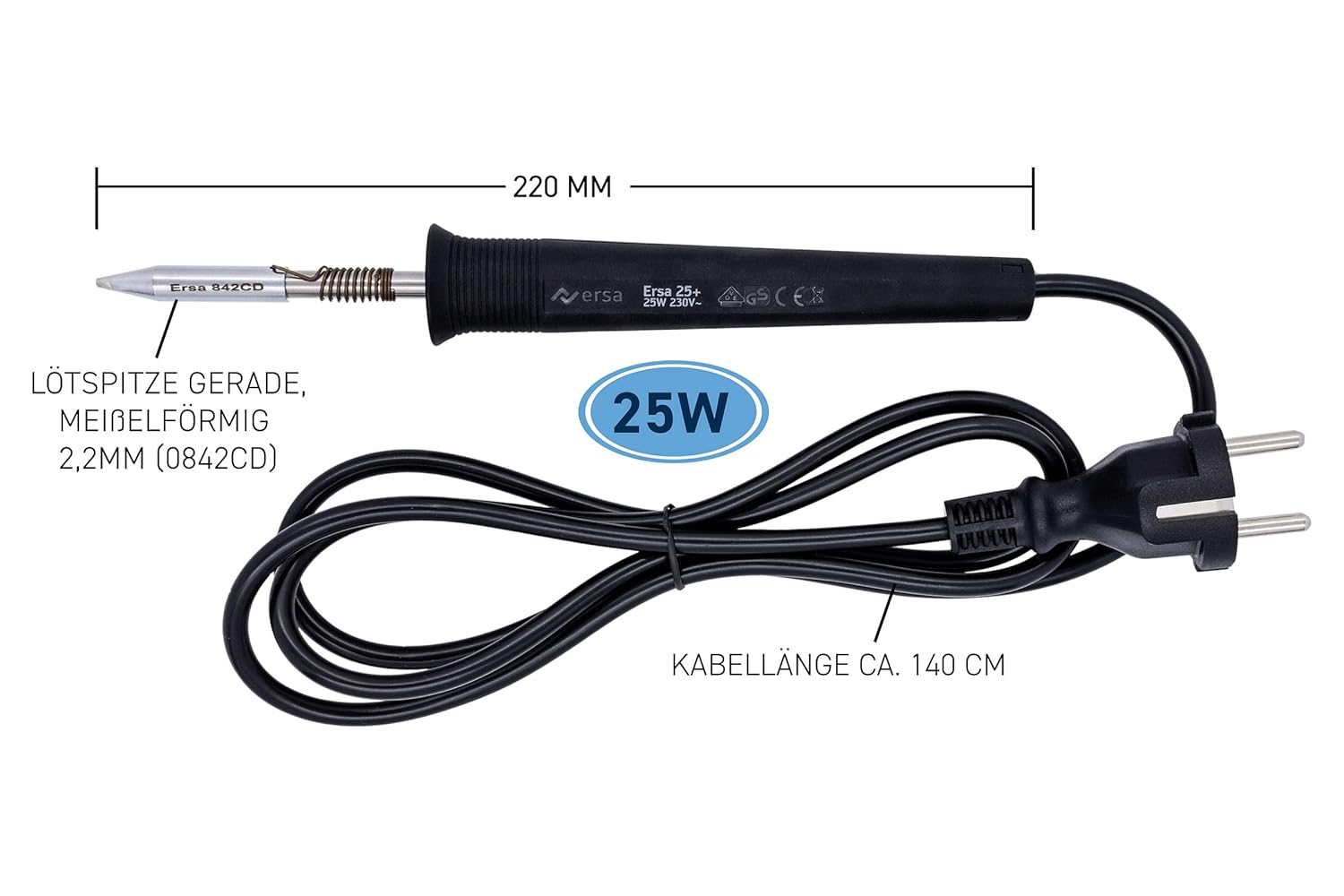 Ersa 0E025CD 25W Kalem Havya 25+ 25 Watt ( Özel Seri Alman Malı Kalem Havya ) - Germany