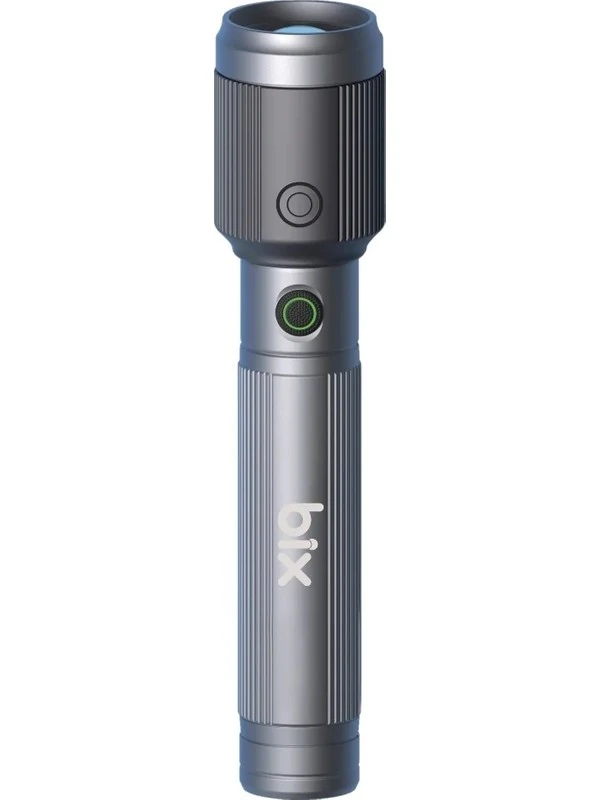 Flashlight BX2141FL 15W LED, Max. 650 Lümen Parlaklık ve 300 Metreye Kadar Menzilli, Şarj Edilebilir Çok Modlu Kompakt El Feneri