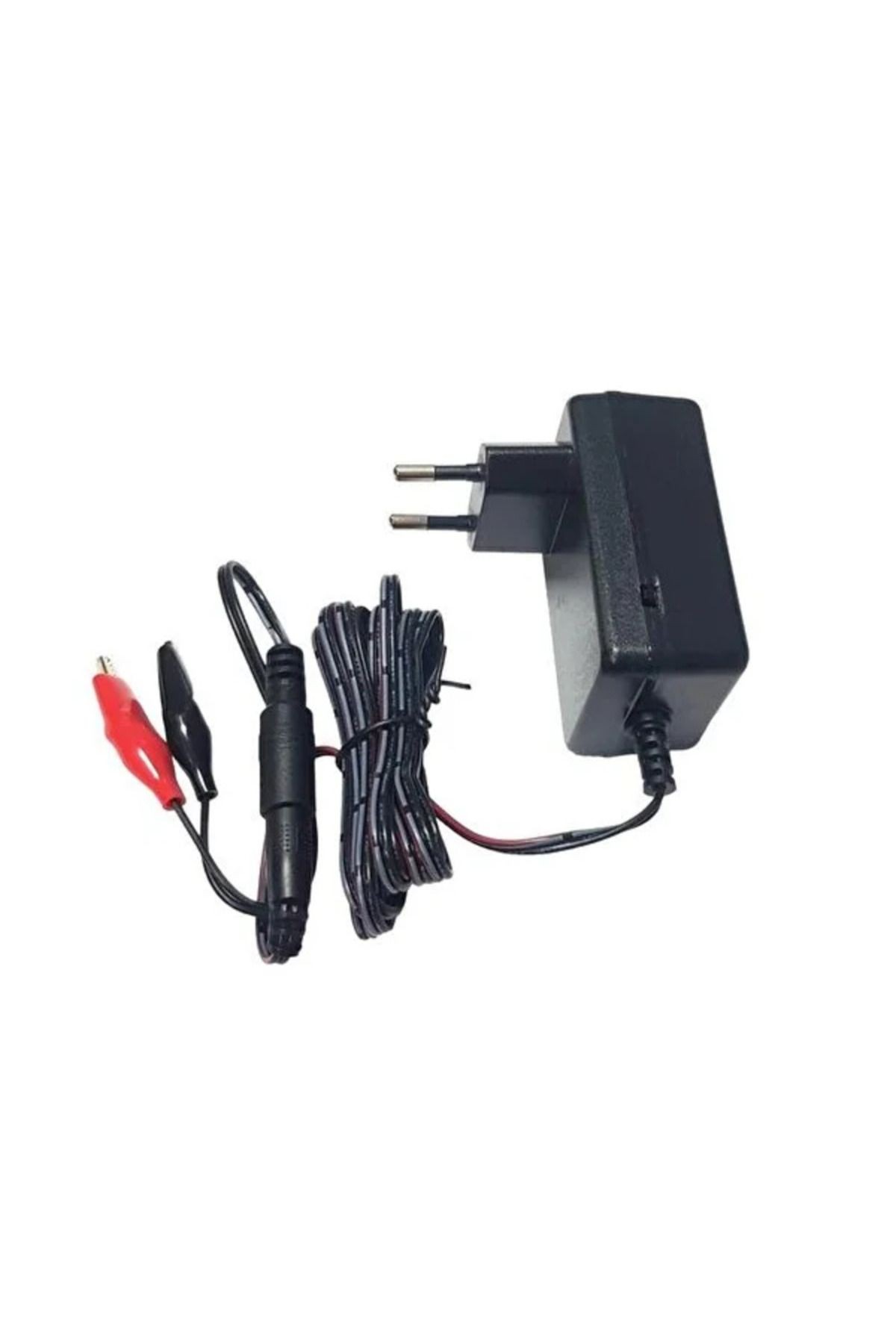 MT-6/12C 6v-12v 1a Akü Şarj Cihazı 6 Volt ve 12 Volt 1 Amper Kademeli Şarj Adaptörü Jaklı+Krokodilli