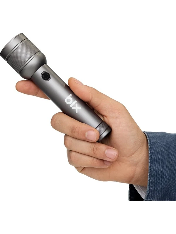 Flashlight BX2186FL 3W LED, Max. 910 Lümen Parlaklık ve 300 Metreye Kadar Menzilli Şarj Edilebilir Çok Modlu Kompakt El Feneri