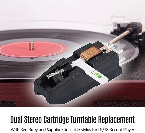 Universal Dönerli Pikap Kafası Fonograf Çift Stereo Çift Taraflı Stylus Pikap İğnesi LP/78RPM Vinil Plak