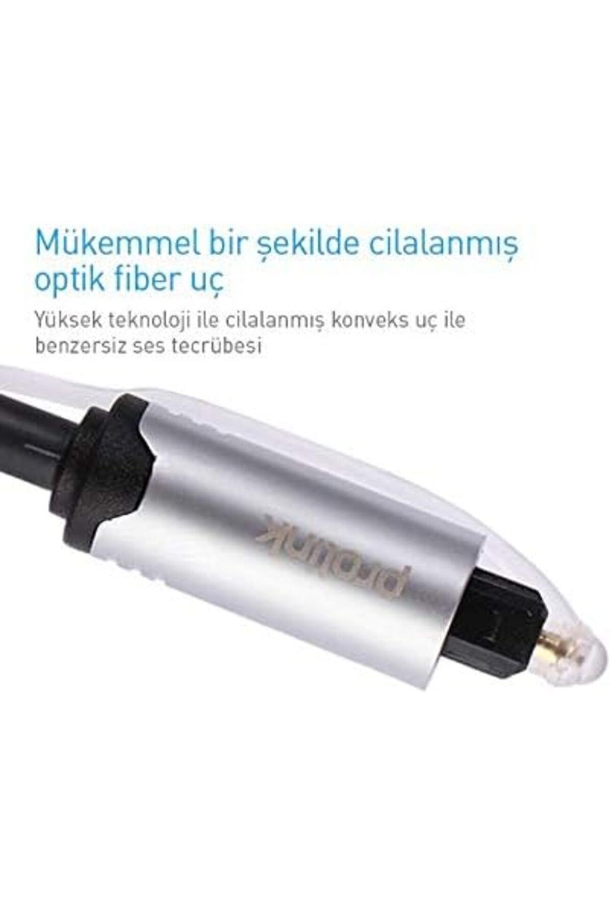 PROLİNK HMC111-0060 60 Cm Optik Kablo Toslink Plug Metal Premıum Chrome Audıo Optik Fiber Ses Kablosu