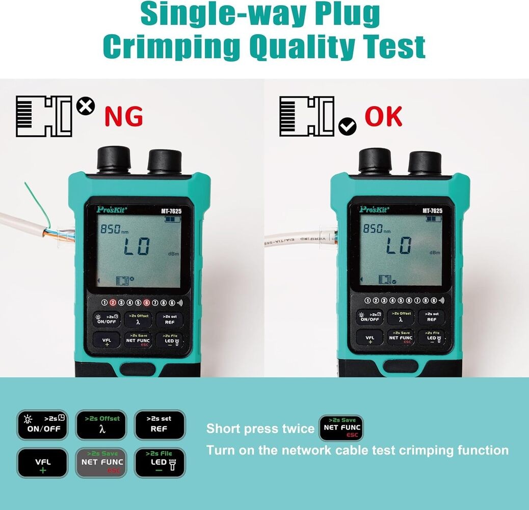 MT-7625 Optik Güç Ölçer ve Lan Kablo Test Cihazı