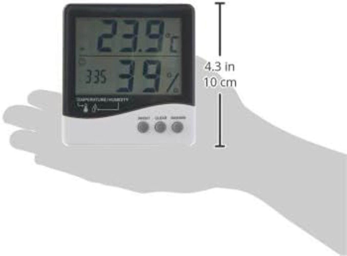 Büyük Ekran Dijital Termometre - Nem Ölçer - Saat / Thermometer / Hygrometer
