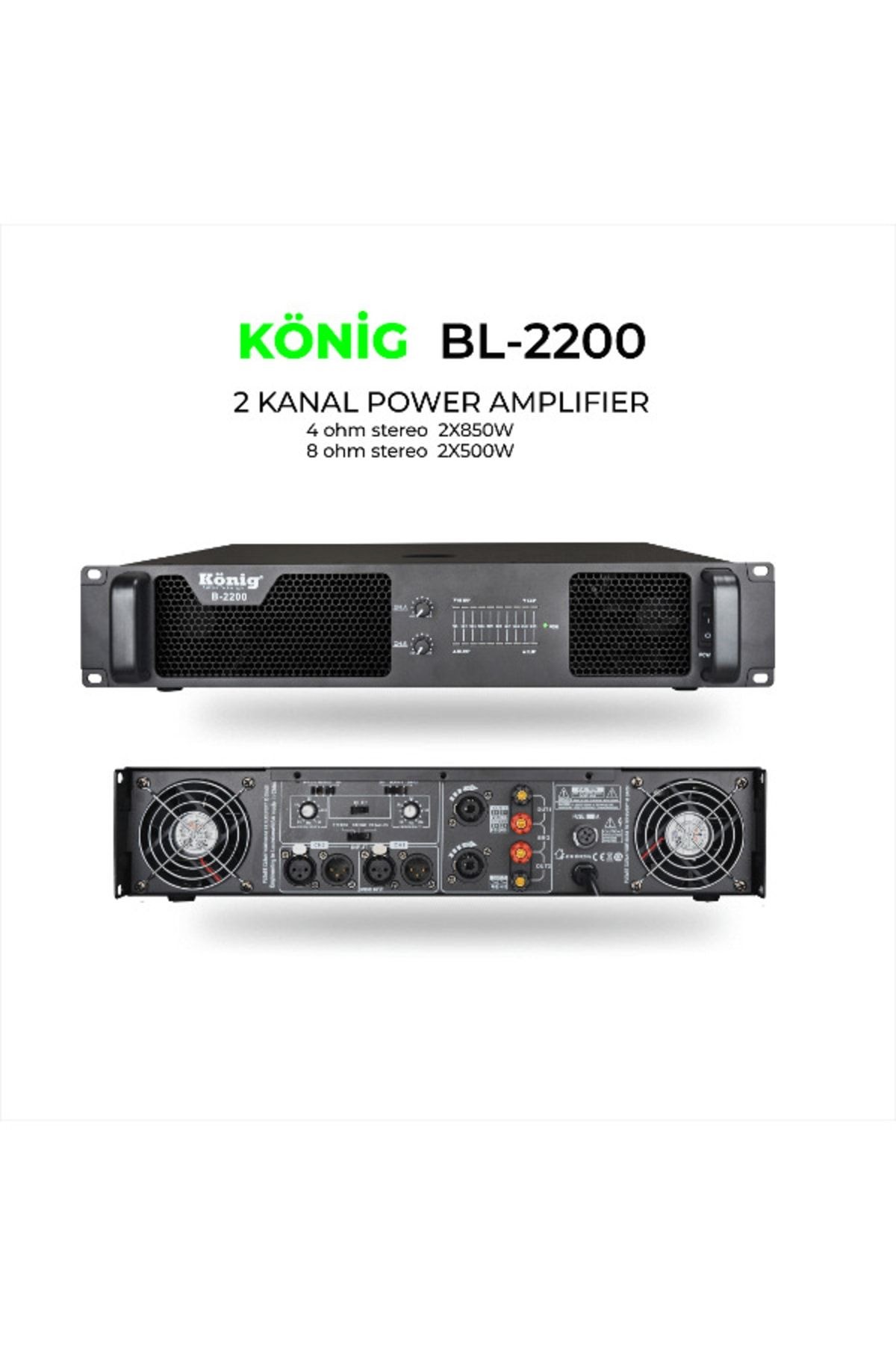 B–2200 1700 Watt 2 Kanal Power Anfi