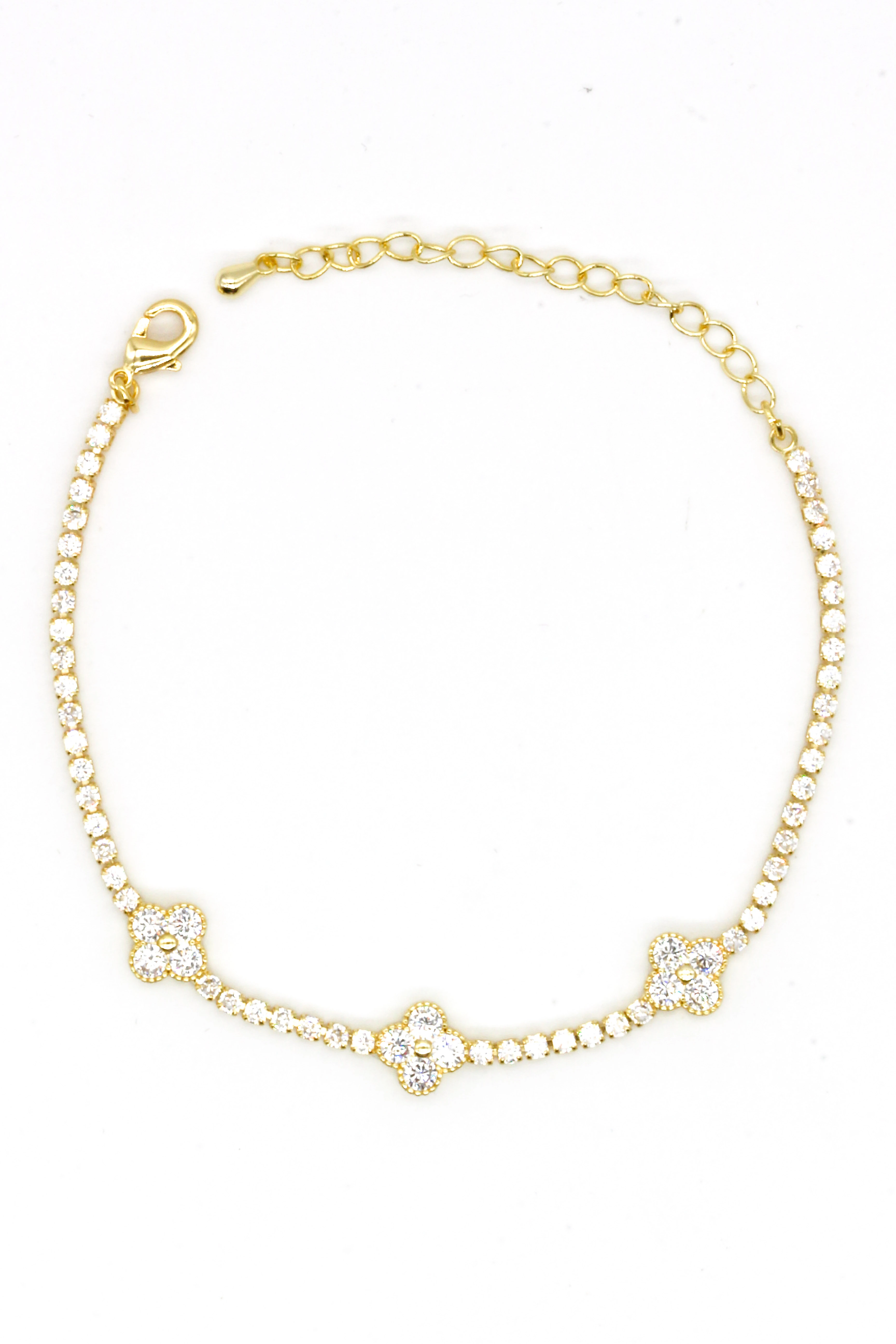 Zirkon Taşlı Suyolu Bileklik,Yoncalı