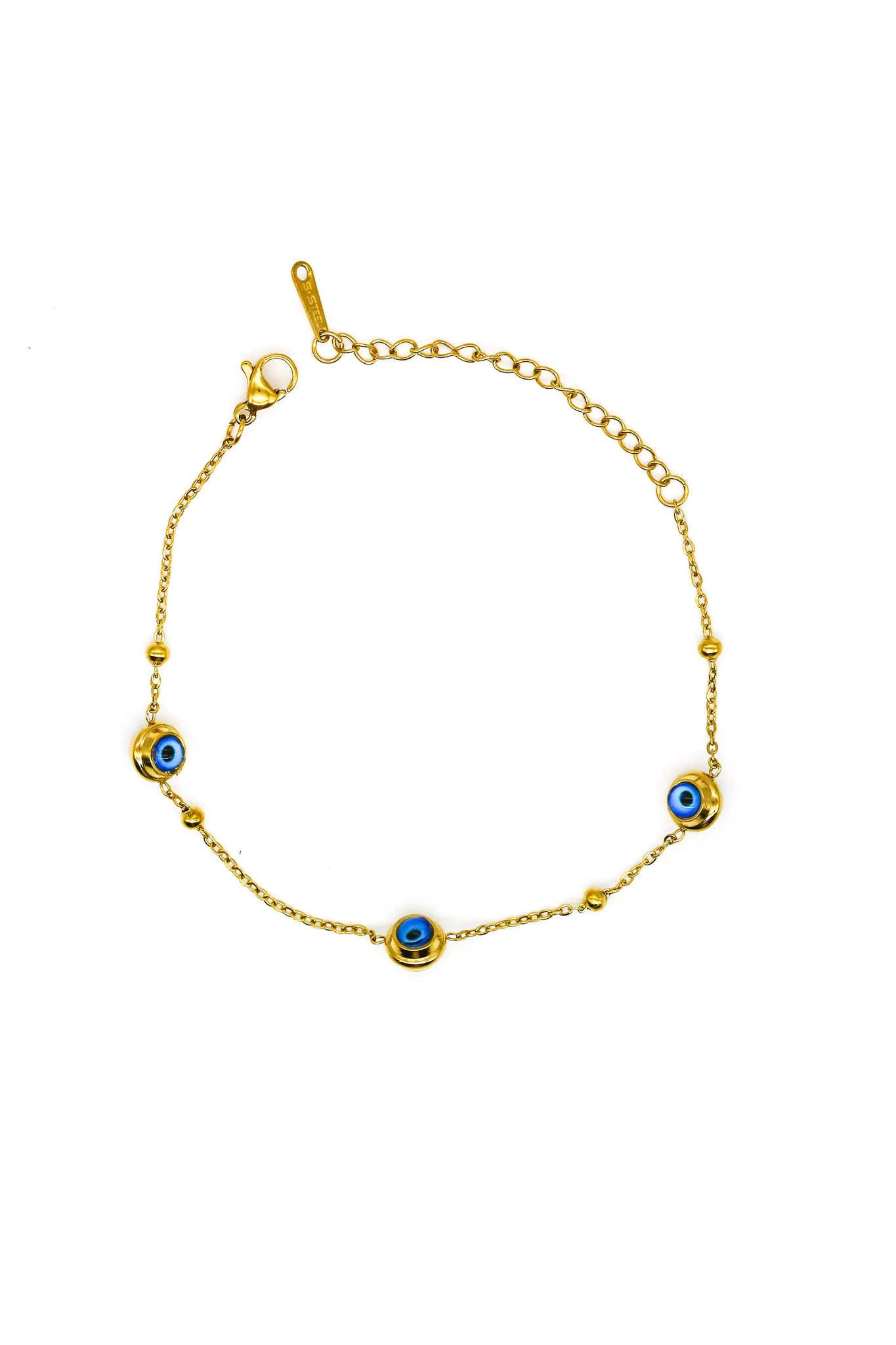 Çelik Üçlü Nazar Gözlü Bileklik