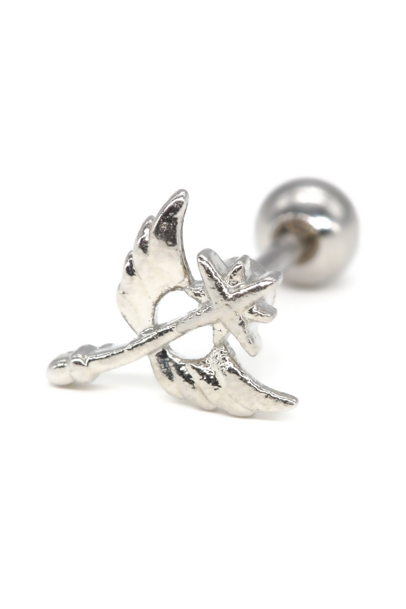 Zirkon Taşlı Tragus Küpe,Kanatlı,Kutup Yıldızlı