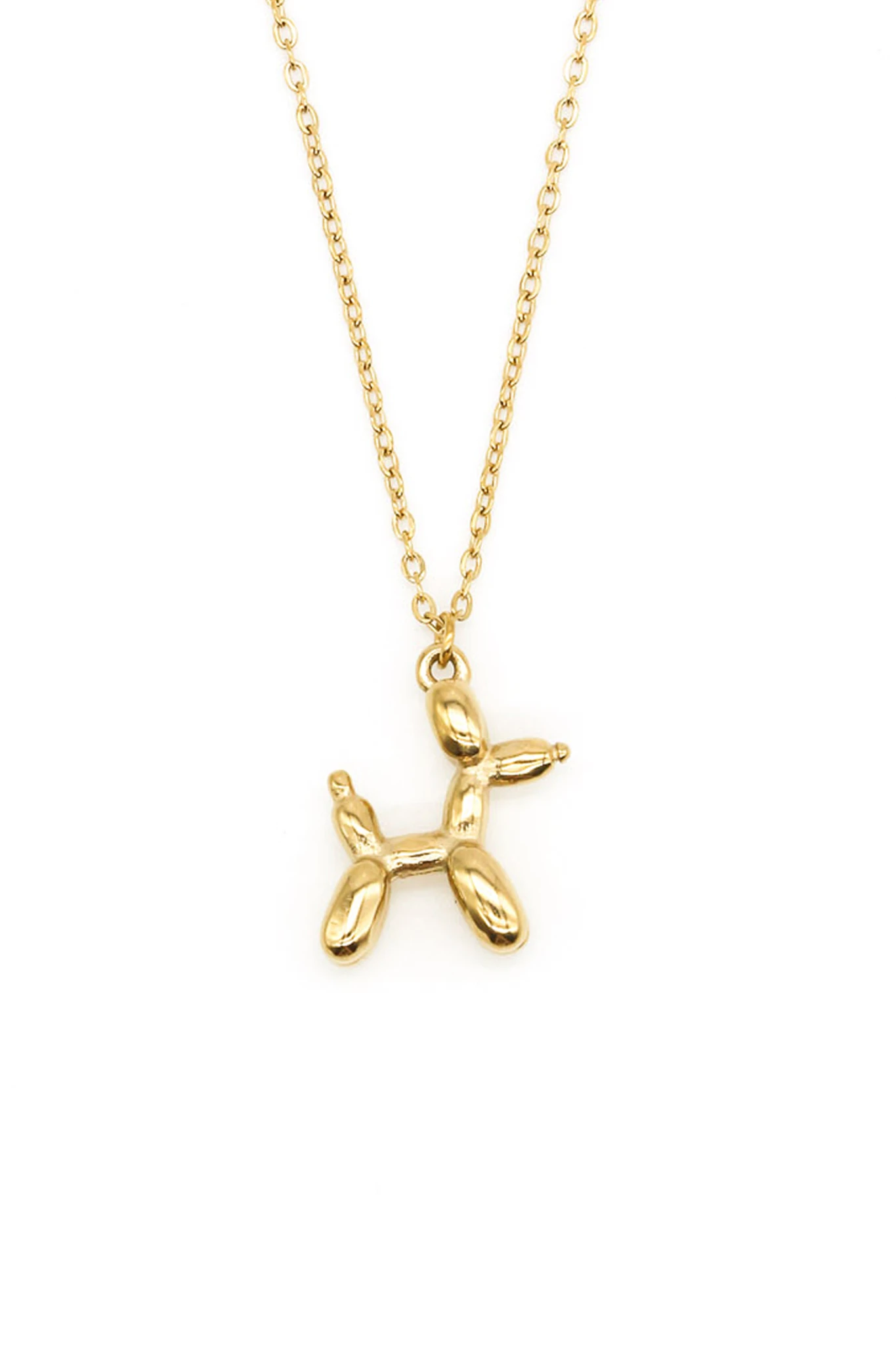 Çelik Köpek Figürlü Zincir Kolye