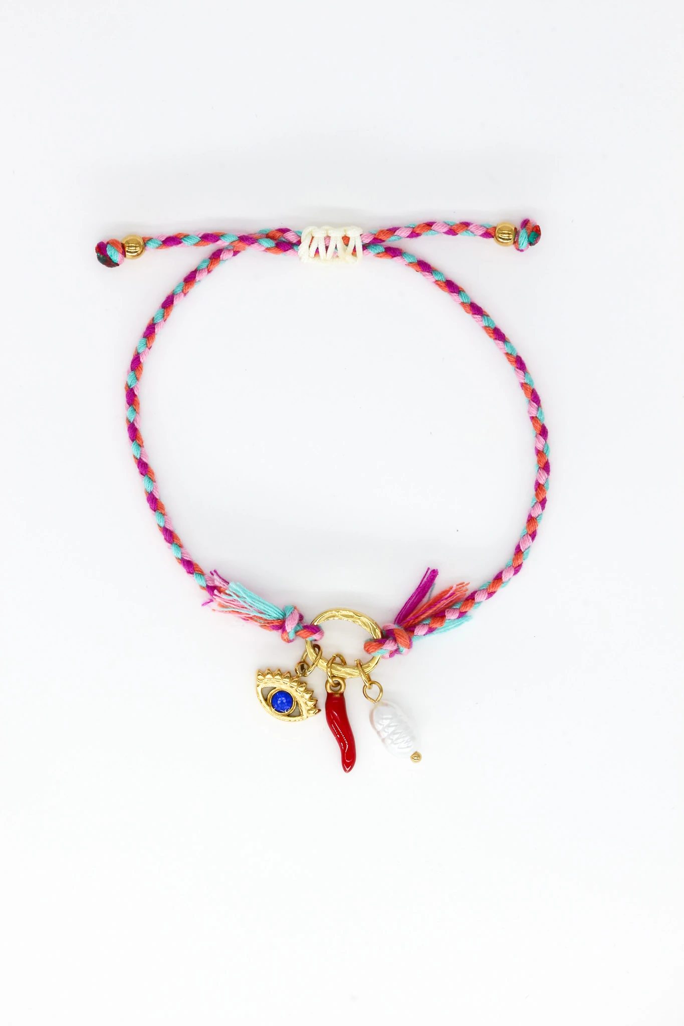 Asansör Makrome Bileklik,Göz,Biber Figürlü,Renkli İpli