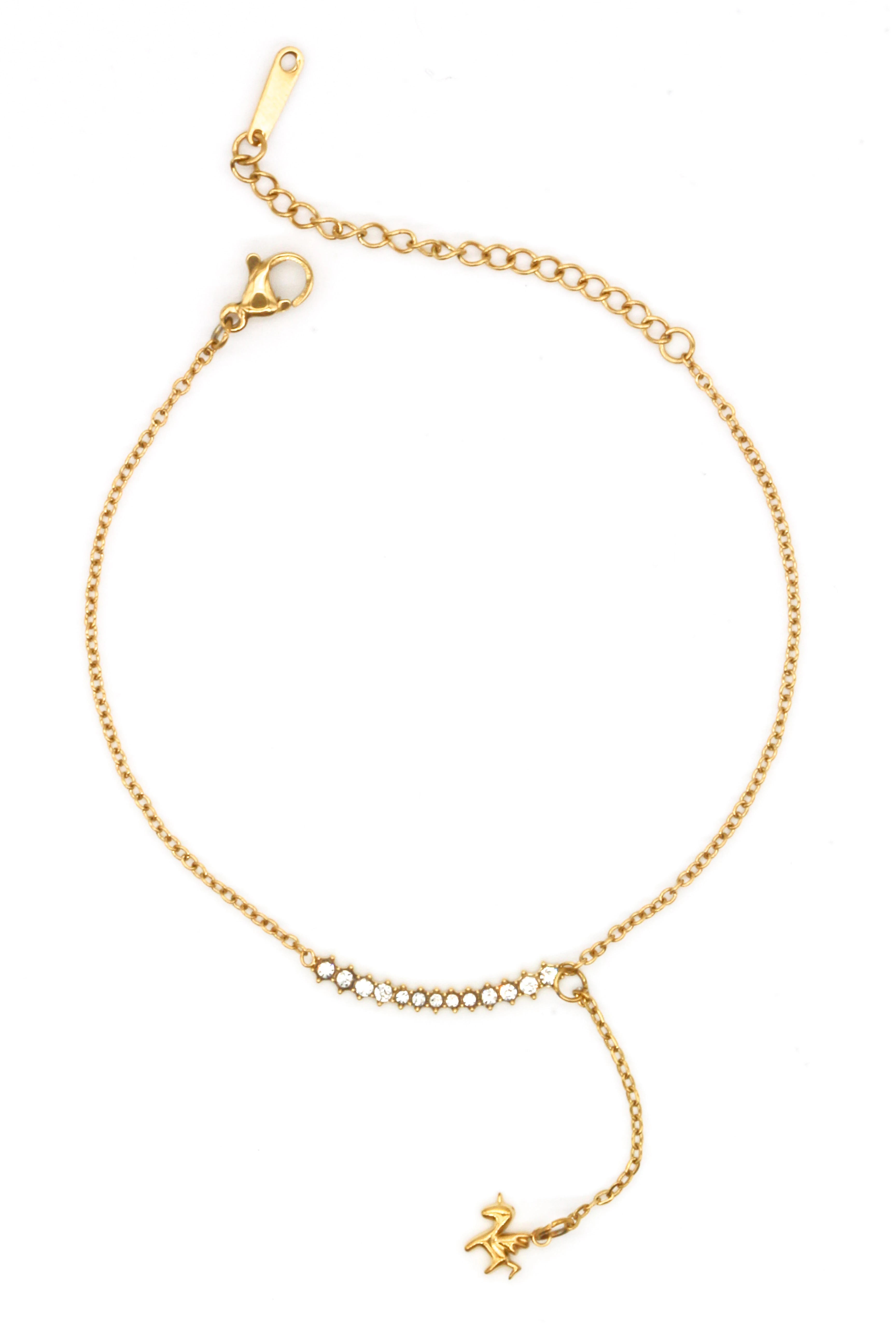 Çelik Zincir Bileklik,Sıralı Taşlı,Pegasus