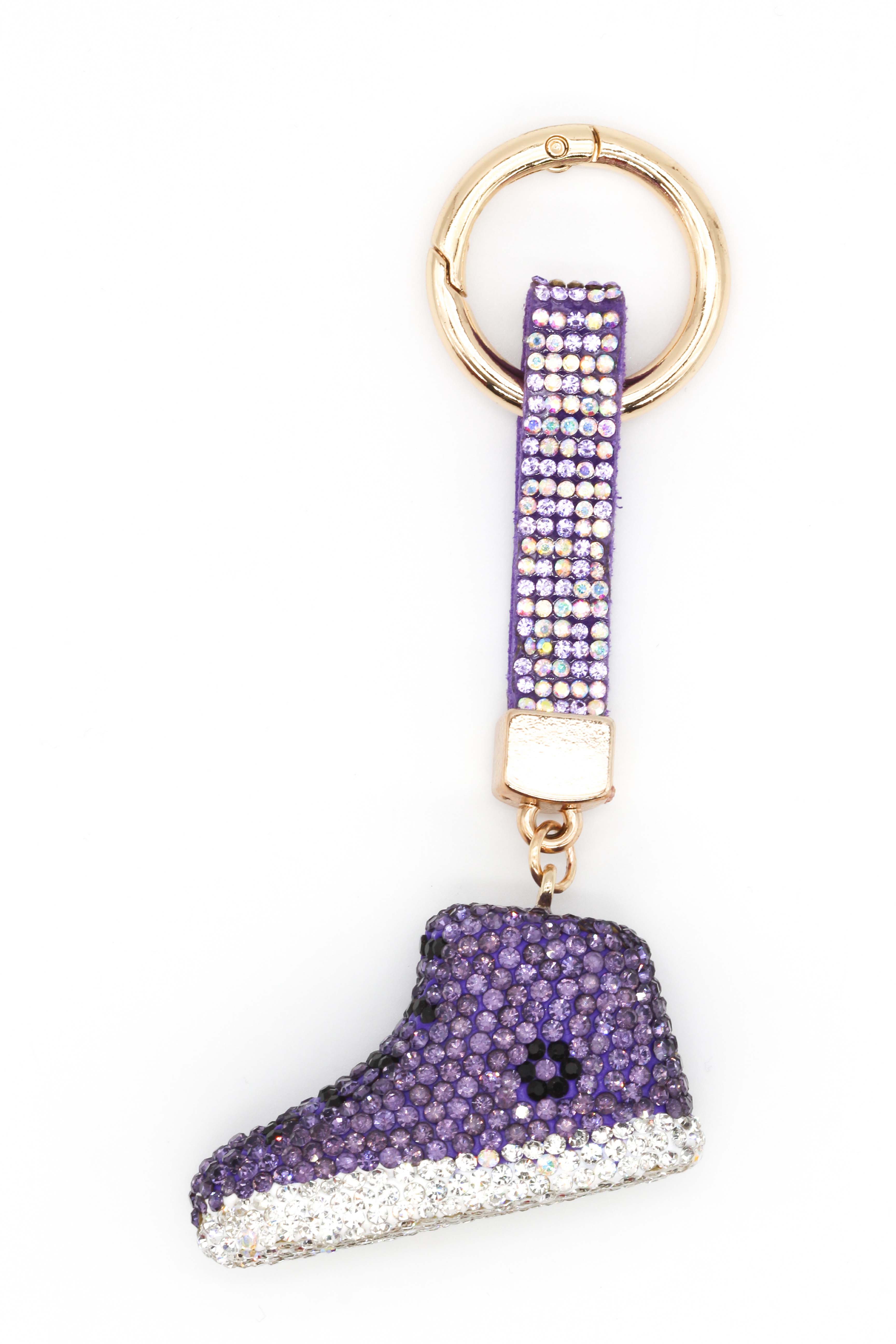Taşlı Ayakkabı Anahtarlık - Mor