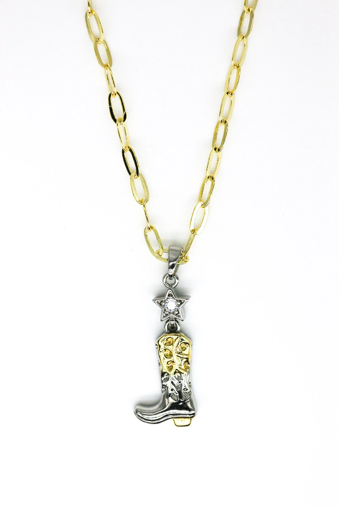 Zirkon Taşlı Yıldızlı,Mix Renk Çizme Zincir Kolye