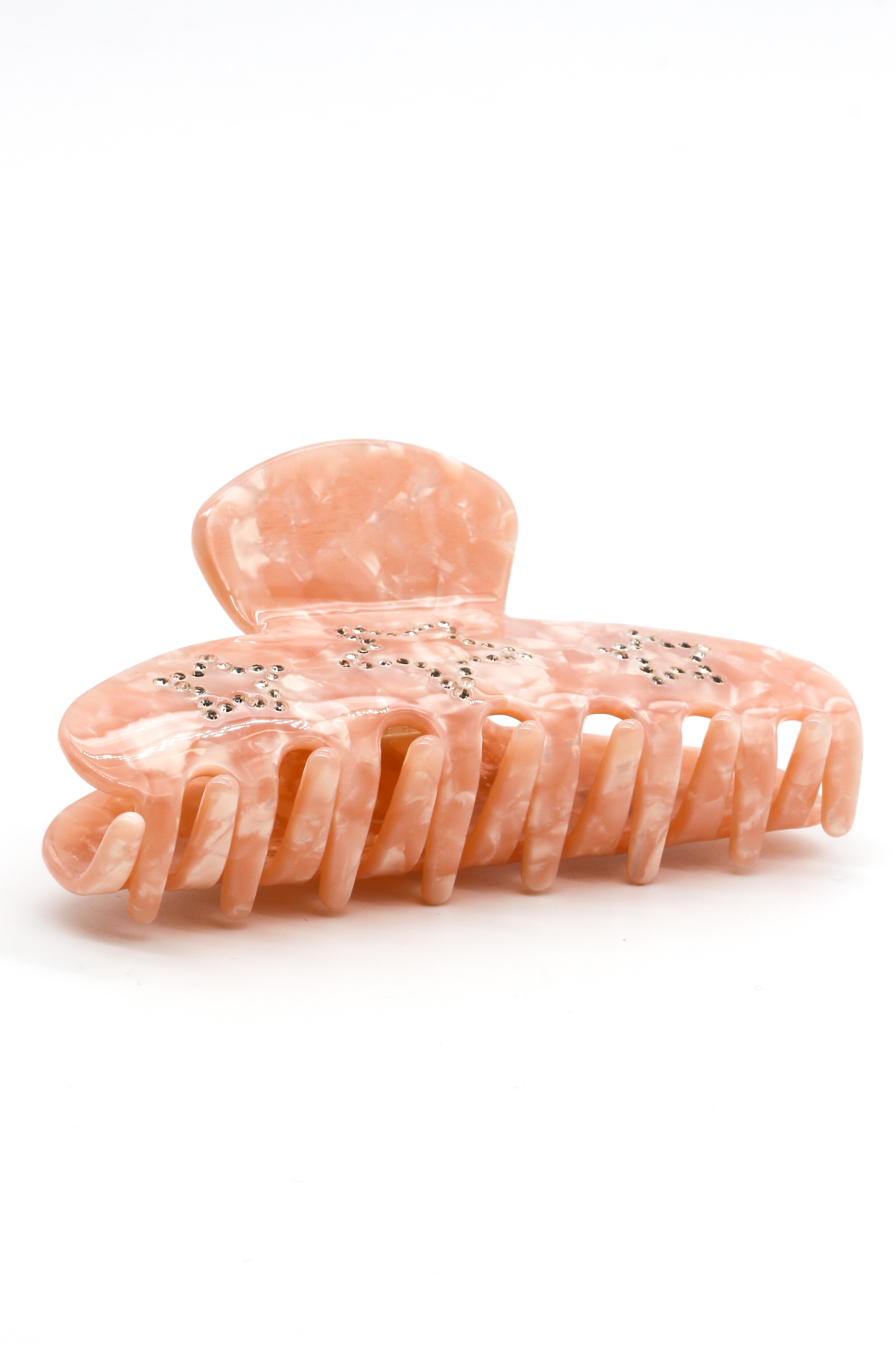 Taşlı Yıldız Desenli Mandal Toka,Pembe