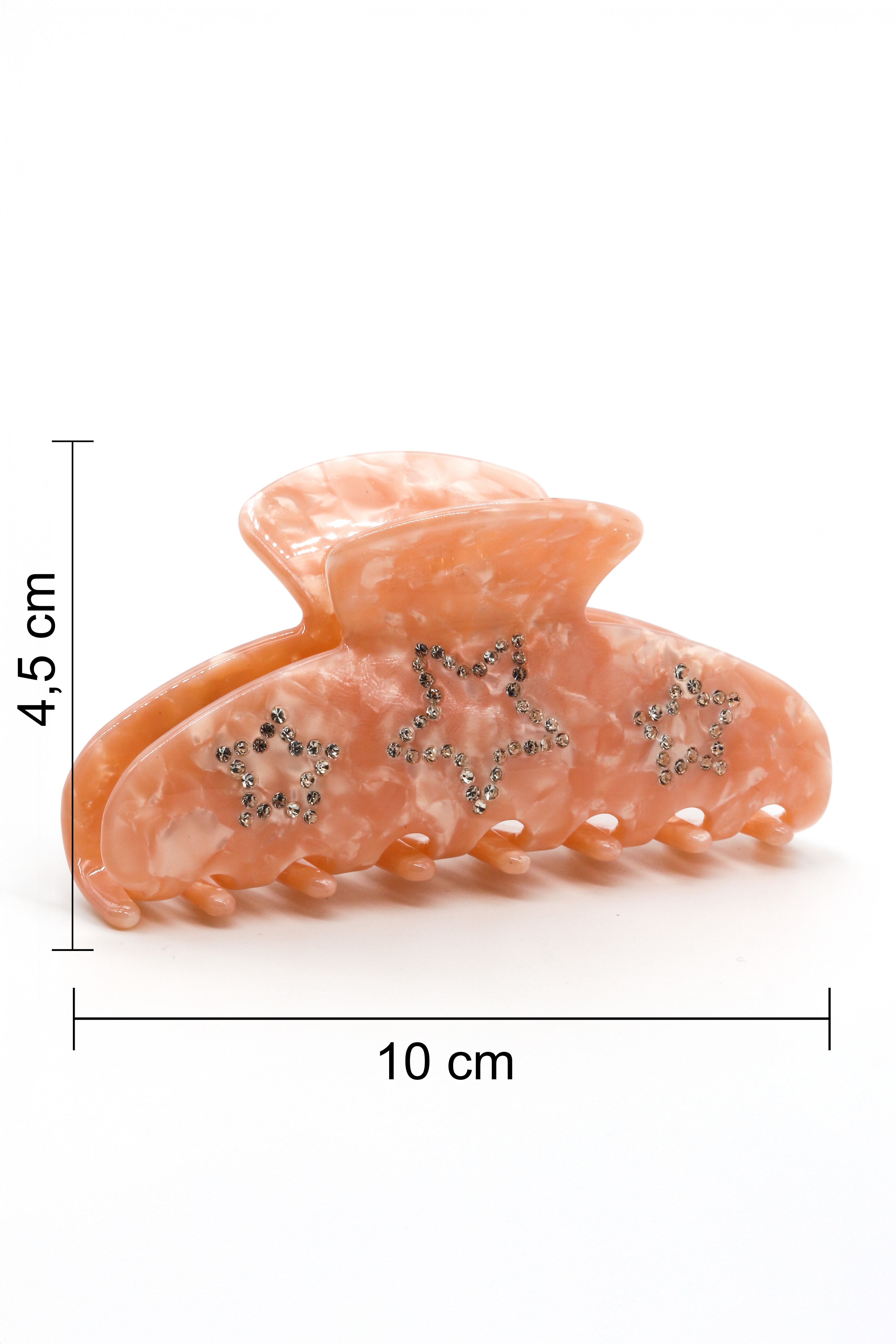 Taşlı Yıldız Desenli Mandal Toka,Pembe