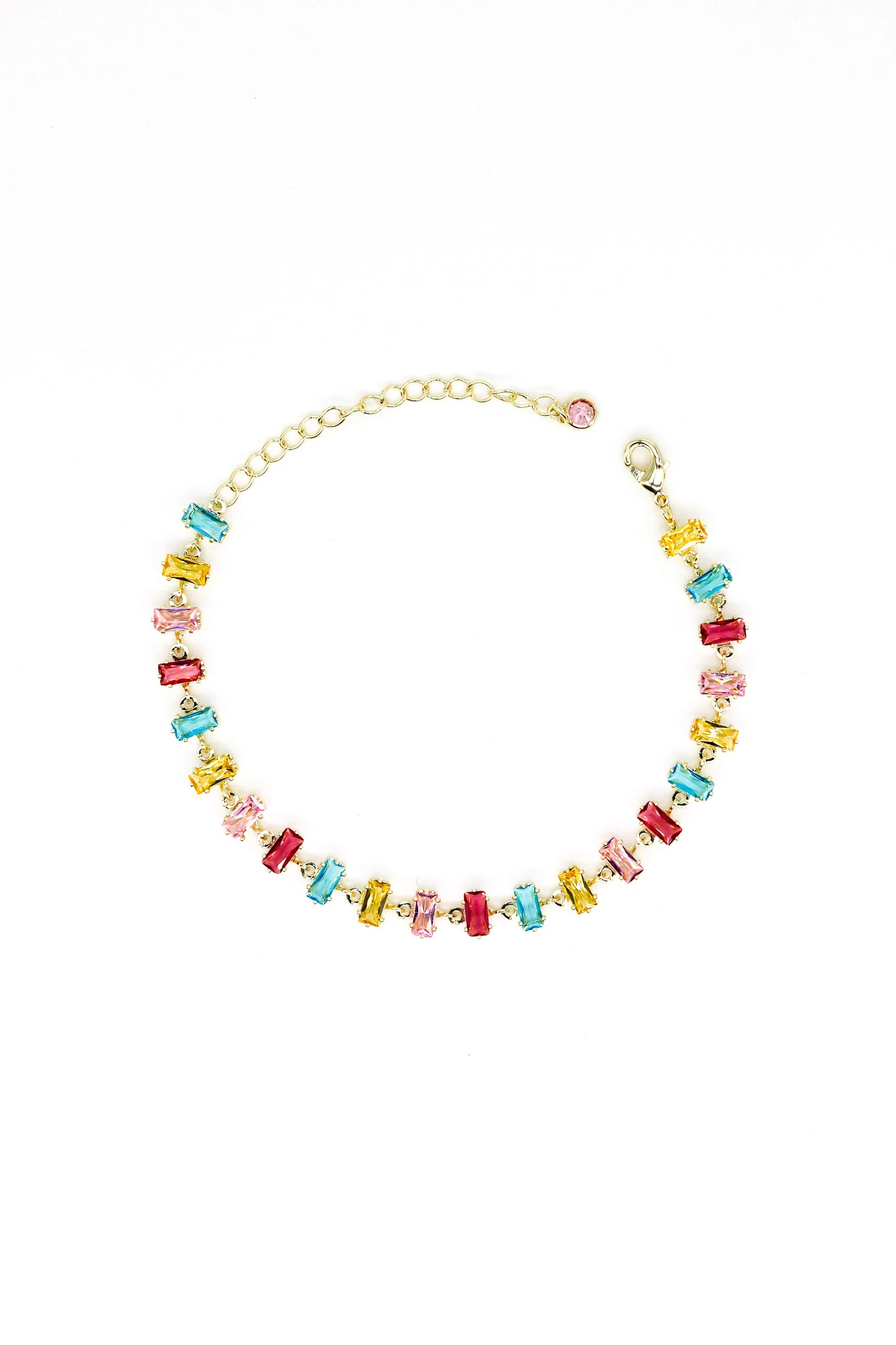 Renkli Büyük,Küçük Baget,Kare Taşlı Suyolu Bileklik